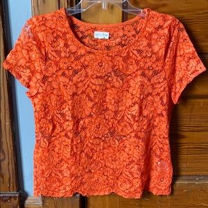 Orange lace top